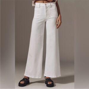 Frame Denim Wide-Leg High-Rise White Jeans